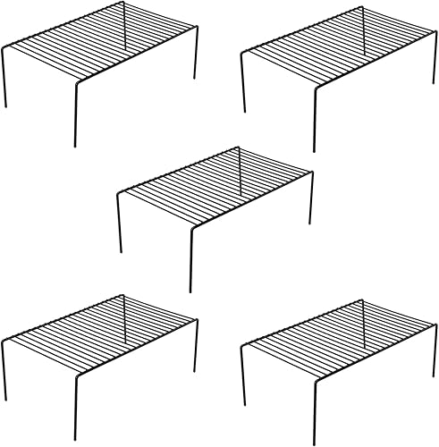 Miniatura 2 de Juego de 5 organizadores de estantes de gabinete de cocina, grandes (15.7 x 9.4 pulgadas), estantes de almacenamiento de despensa de alambre