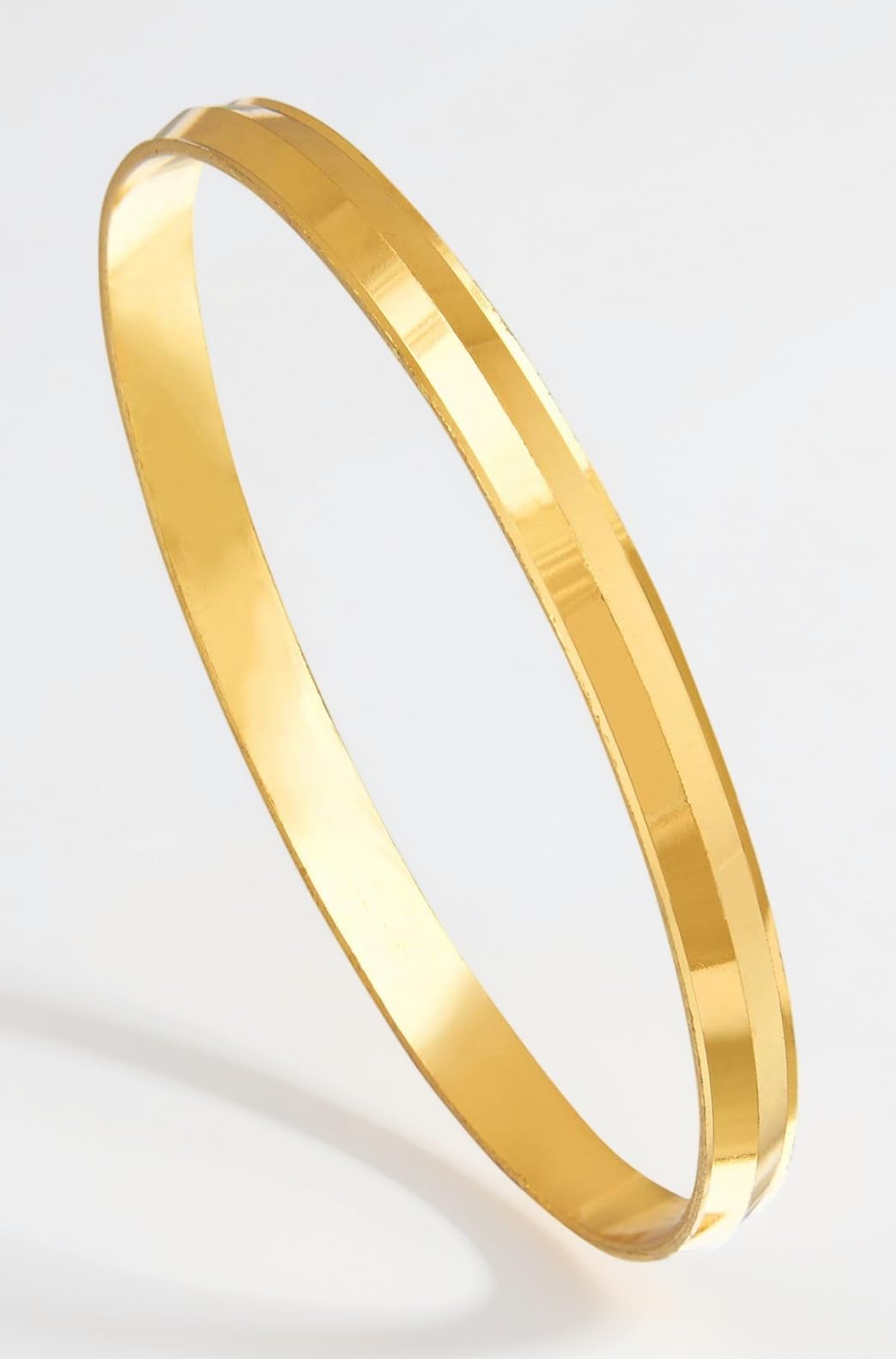 Shining Jewel 22k Gold Plated Punjabi Sikh Kada For Men (SJ_3089_PP)