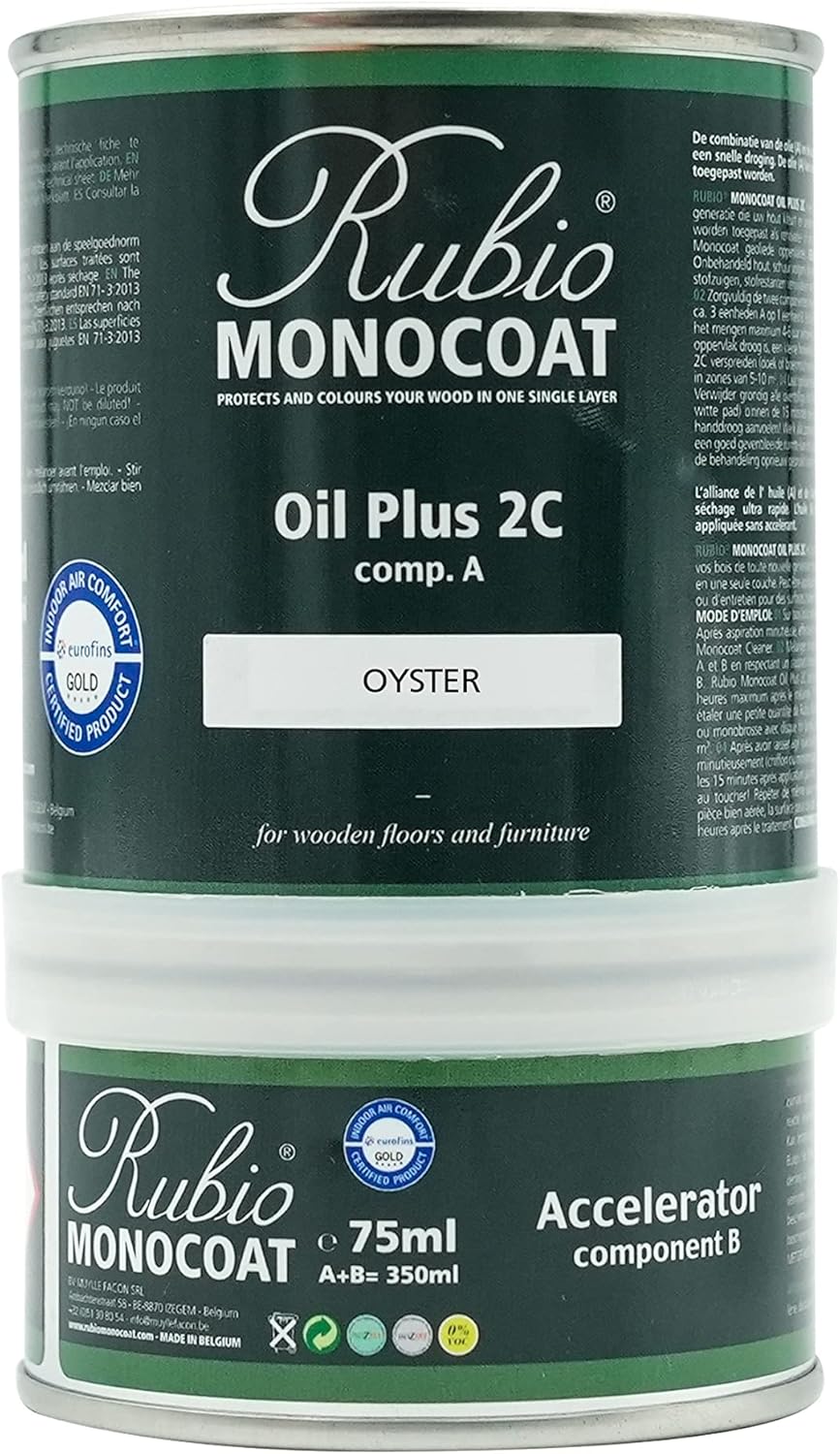 Rubio Monocoat Oil Plus 2C, 350 Milliliters, Oyster, Interior Wood