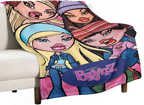 Manta de franela cálida para decoración de dormitorio, sofá, siesta, manta de viaje con aire acondicionado, muñeca americana Bratz, regalo creativo