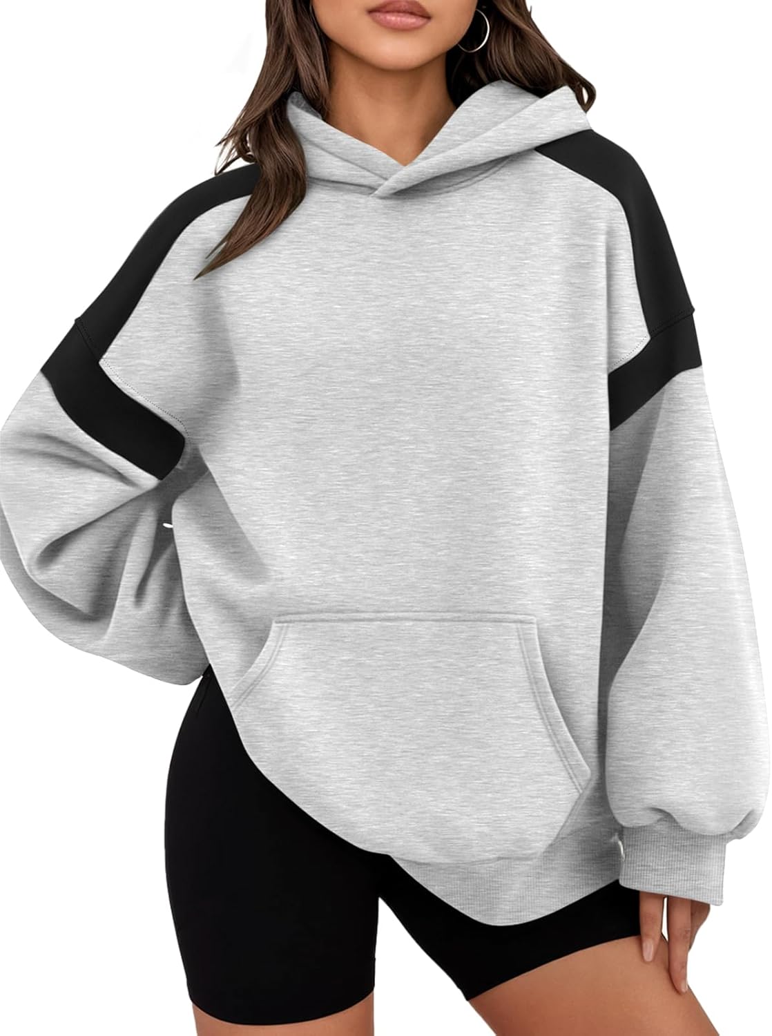 Trendy Queen Womens Oversized Hoodies Color Block Fall Fashion 2025 Casual Long Sleeve Sweatshirts Y2k Winter Clothes