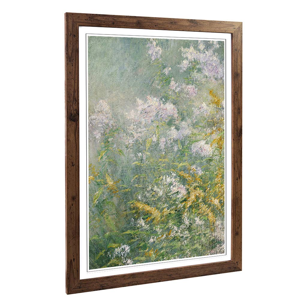 Big Box Art Framed Print of John Henry Twachtman Meadow Flowers Design | Wall Art Picture | Home Decor for Kitchen, Living Room, Bedroom, Hallway, Walnut, A2 / 24.5x18 Inch / 62x45cm