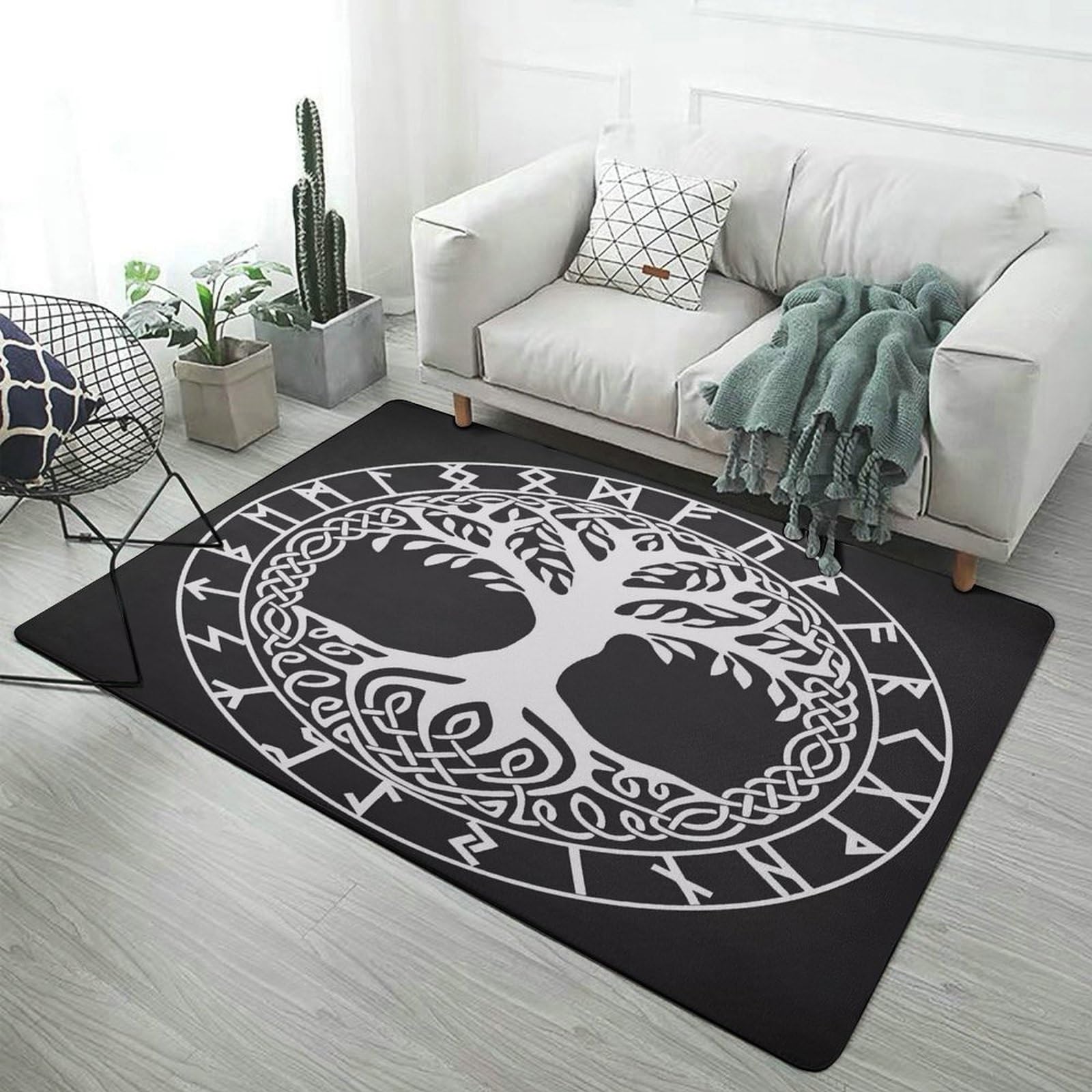 Tapis de salon viking arbre de vie pour créer une ambiance chaleureuse dans la salle à manger