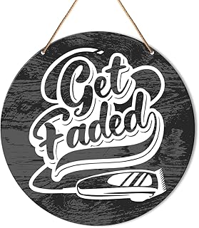 Muktoujaumai Salon Wall Decor, Barber Shop Hanging Sign Decor Farmhouse Wall Decoration Wood Sign, Gift for Barbers Hairdresser Hairstylist, Get Faded