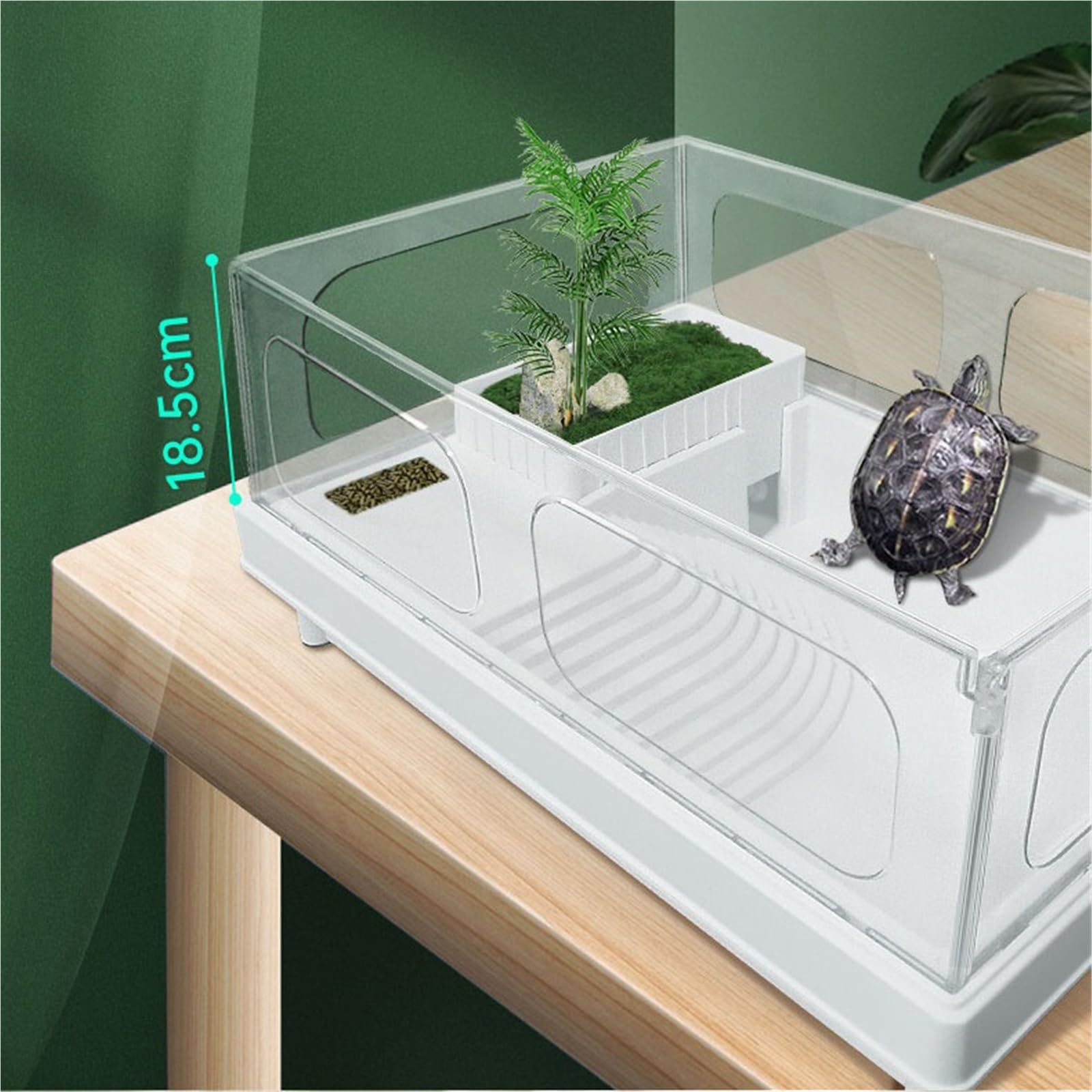 Siedlisko terrarium Zbiornik do hodowli żółwi Domowa hodowla z platformą suszenia na słońcu Terrarium akwariowe