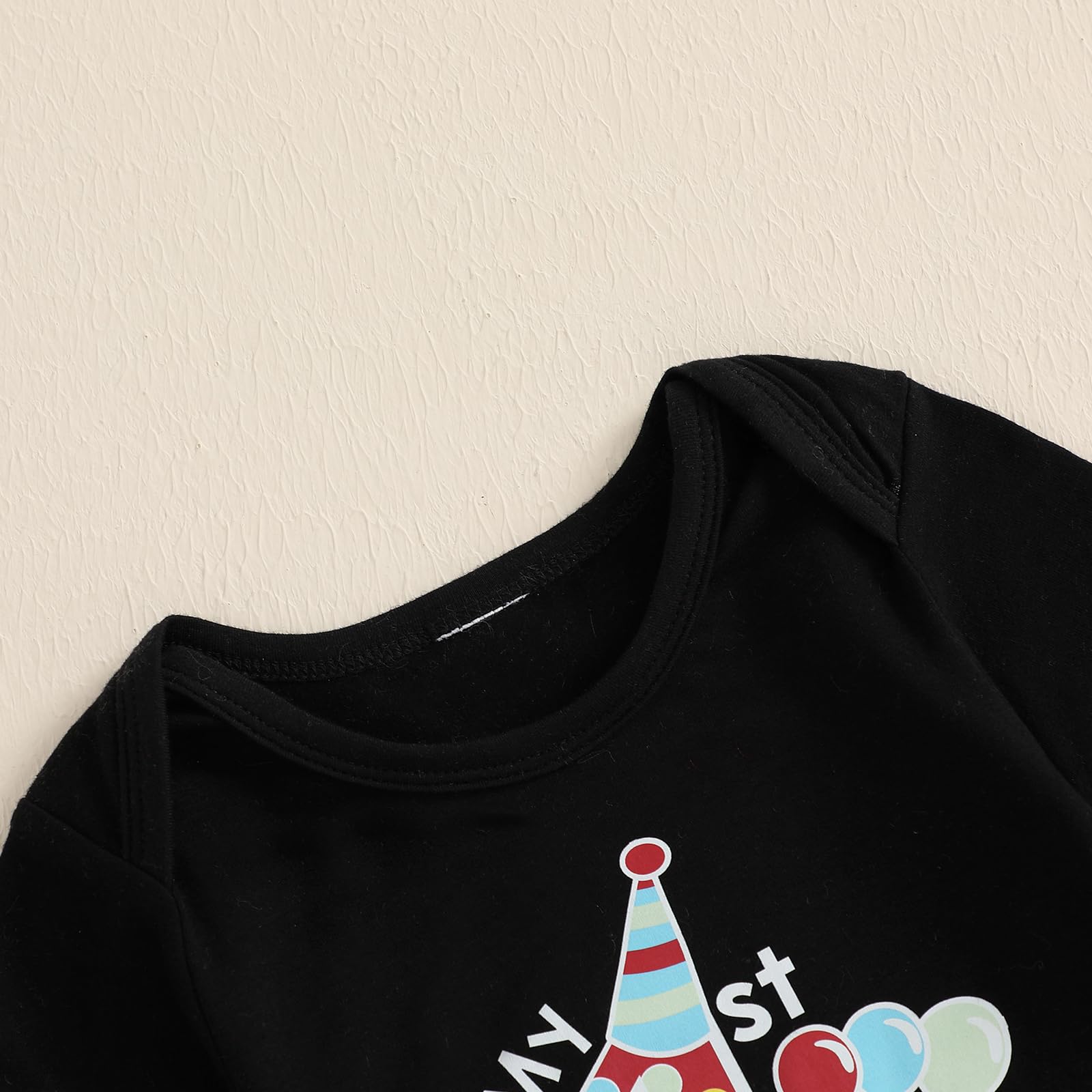 Rarjuiey My First Thanksgiving Baby Boy Outfit Newborn Long Sleeve Turkey Romper Overall Gobble Pants 3Pcs Fall Clothes Set (Black Red, 6-12 Months)