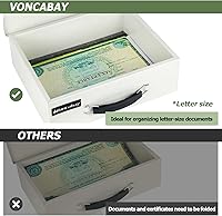 Vista 2 de Voncabay Caja fuerte para dinero para el hogar y bolsa de dinero ignífuga, caja de seguridad de 0.33 pies cúbicos con llaves, caja fuerte portátil