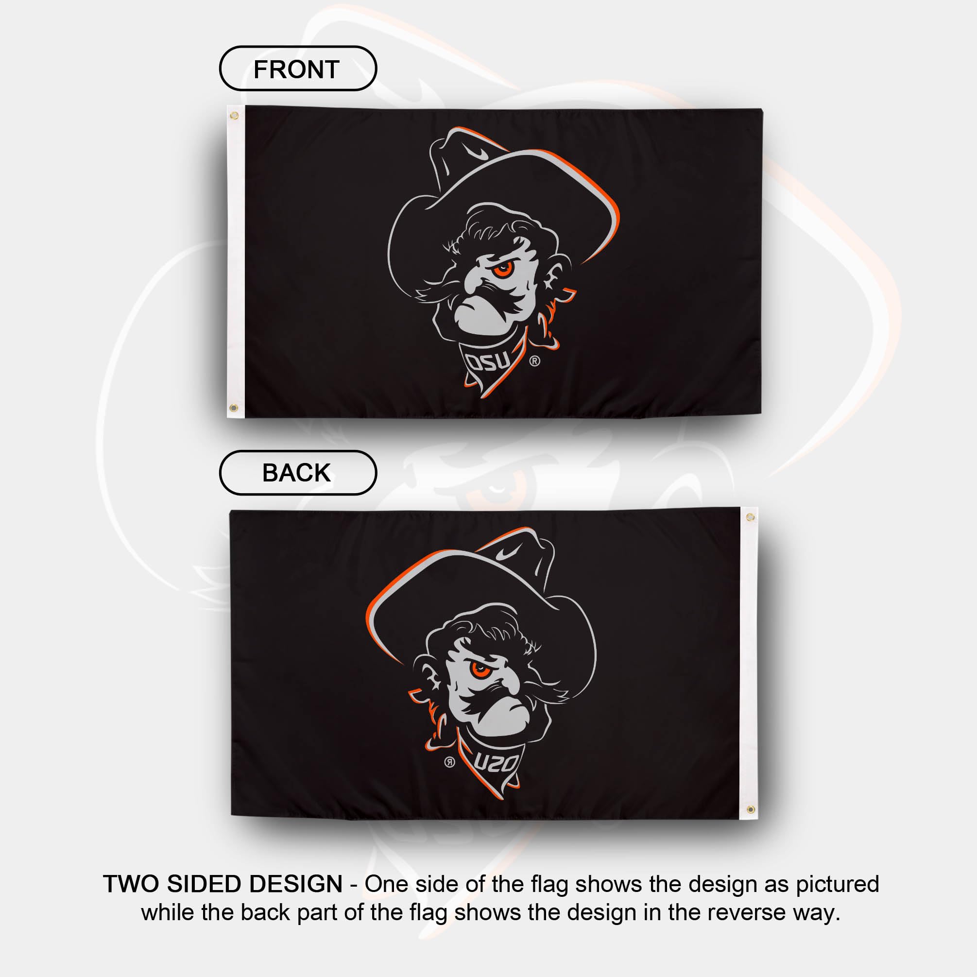 Desert Cactus Oklahoma State University Cowboys Flag - 3x5 Feet, 100% Polyester, Officially Licensed OSU Banner