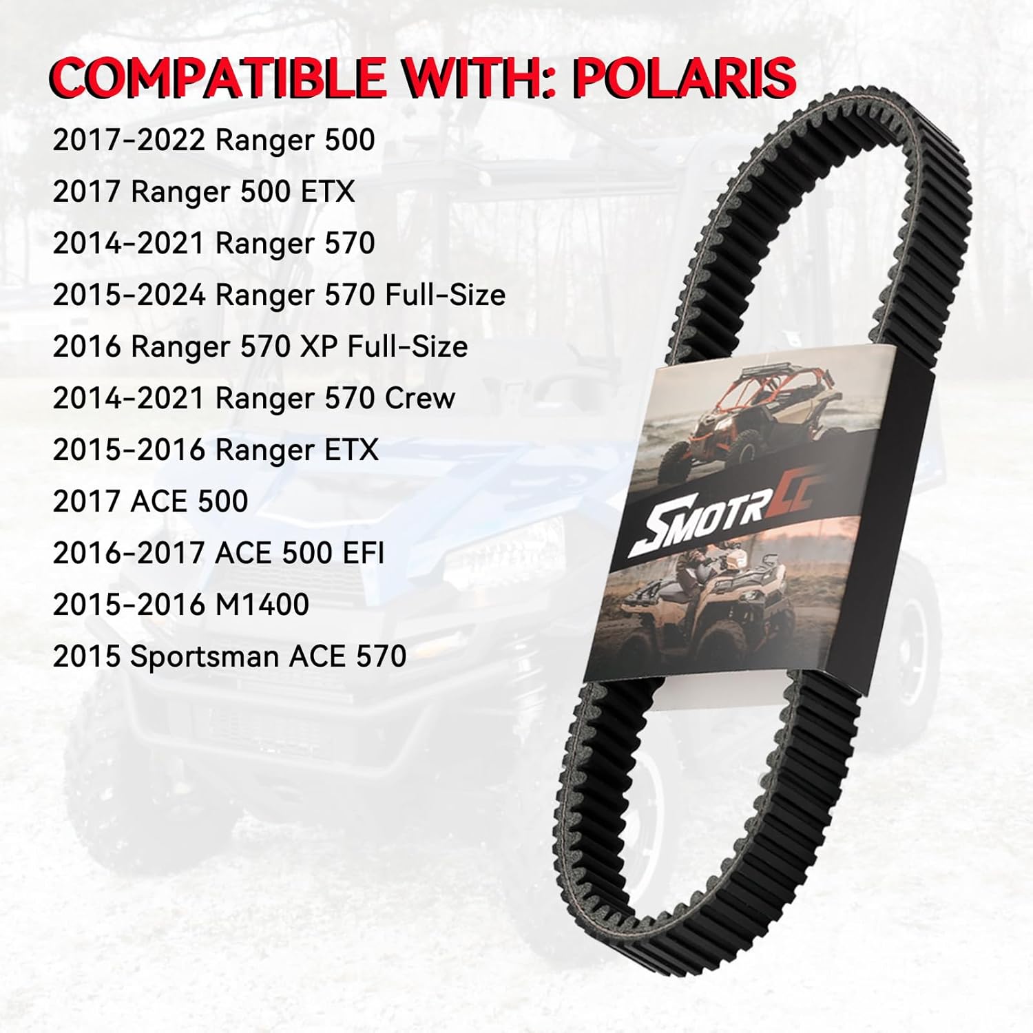 3211169 Heavy Duty CVT Drive Belt – 5-Layer Aramid Replacement for Polaris Ranger 500 / Ranger 570 / XP 570 / Crew 570 / ACE 500 570 | Replaces 25C4076 25G4076