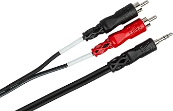 Hosa CMR-203 3.5 mm TRS to Dual RCA Stereo Breakout Cable, 3 Feet