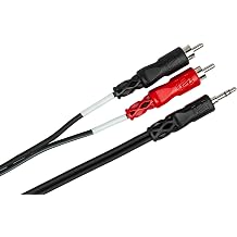 Hosa CMR-206 Stereo Breakout, 3.5 mm TRS to Dual RCA, 6 Feet