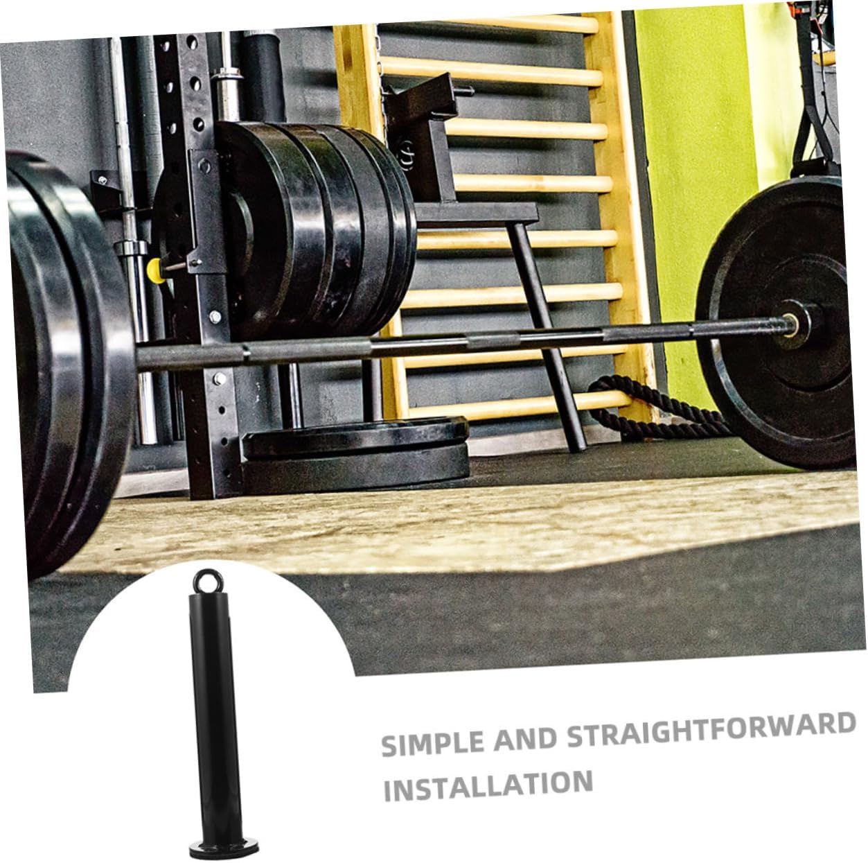 Yardwe 2pcs Barbell Rack Weight Plate Holder Cable Pulley System for Home Gym