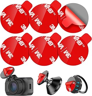 6Pcs Double Sided Adhesive Tape Replacement for Dashboard Car Magnetic Mount, 25mm(0.98in) Round Heat Resistant 3M Sticky Pad for Phone Ring Holder, Mini Dash Cam, Super Self Adhesive Mounting Sticker