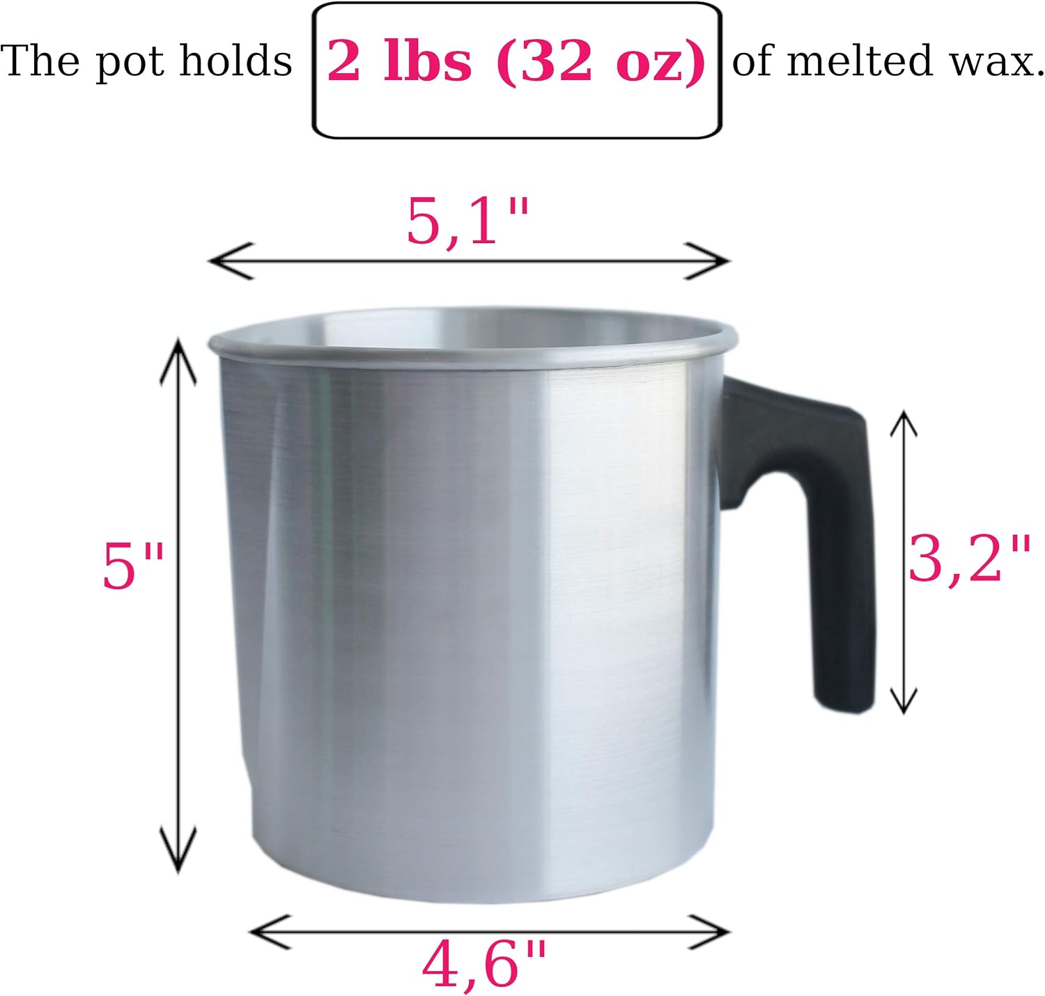 2 lb Candle Making Pouring Pot (1 pc) & Trivet Mat (1 pc)