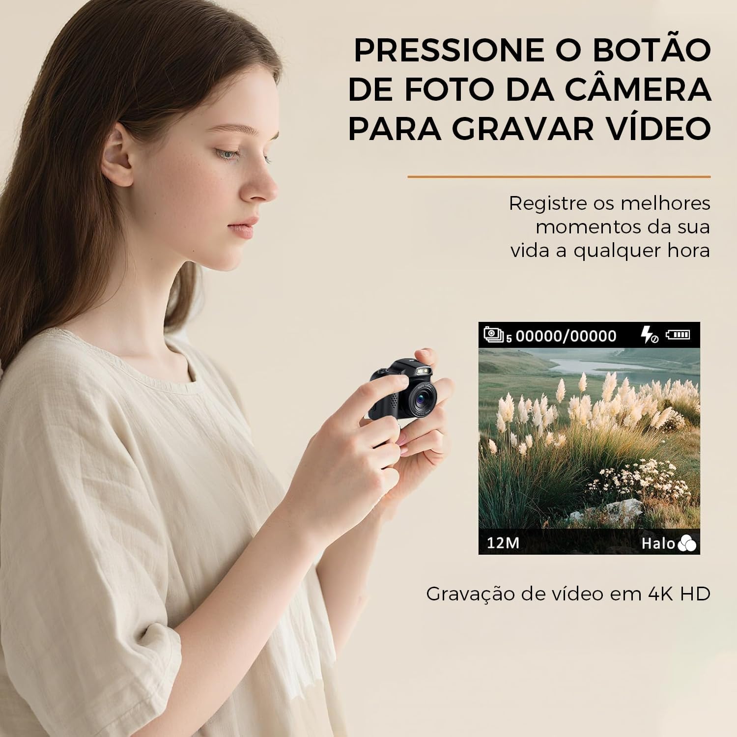 Mini Camera Fotografica 4k, Camera Digital Mini Câmera Retrô para Crianças E Adultos, com Cartão De 32 GB Mini Camera Fotografica 4k, Camera Digital Mini Câmera Retrô para Crianças E Adultos, com Cartão De 32 GB