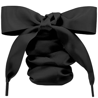 Satin Ribbon Shoelaces for Women: 2 Pair 3.8CM Wide Silk Flat Shoe Laces - Amazon product rated Grade B