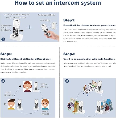 Vista 9 de Intercomunicadores inalámbricos para el hogar, 1 milla de largo alcance para la oficina de negocios, sistema de comunicación de habitación a