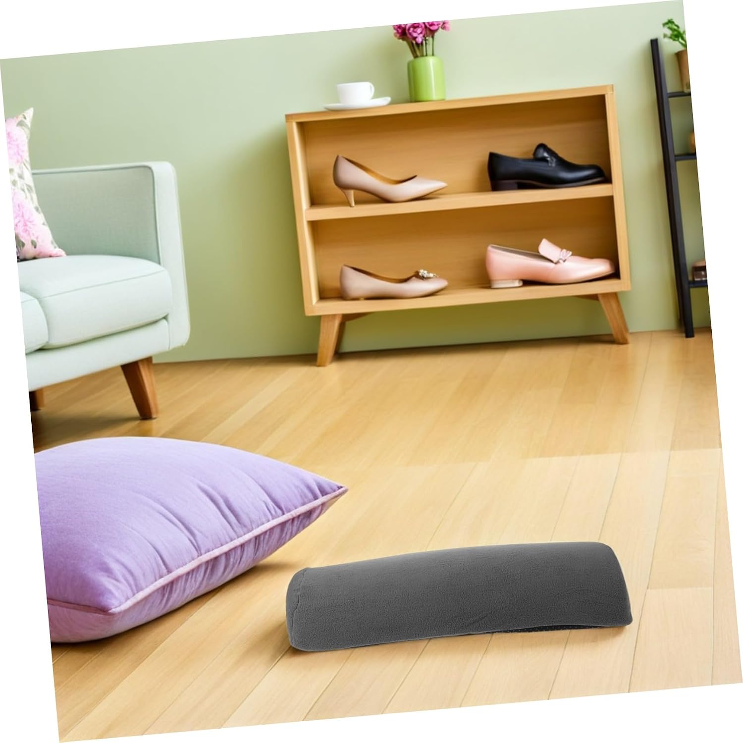 Abaodam Recliner Foot Rest Pillow for Legs and Back Support – 21.3"x10"x3.5" Memory Foam Leg Elevation Cushion with Grey Plush Cover for Sofa and Lounge Chairs