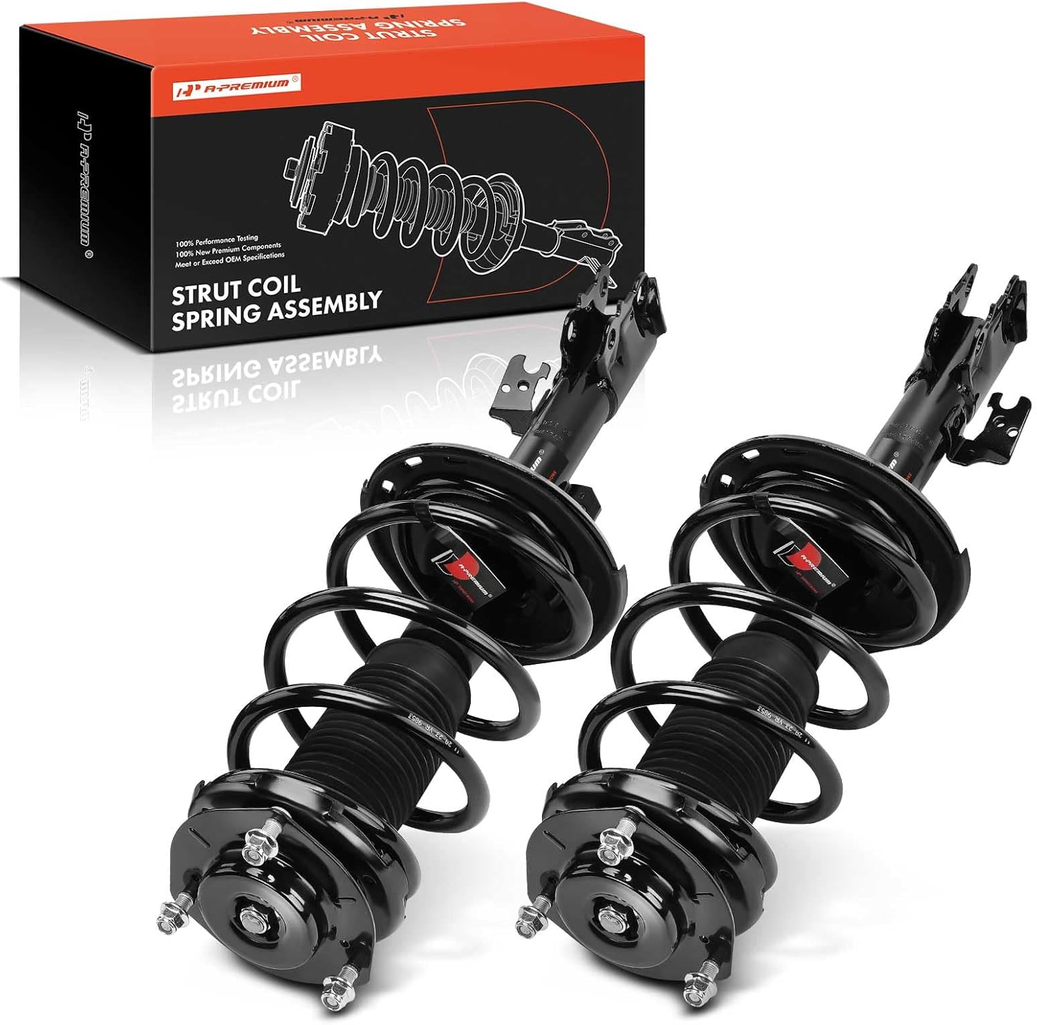A-Premium Front Struts Compatible with Toyota Sienna [FWD] 2015-2020 - 2x Replacement Suspension Complete Strut Assembly Shock with Coil Spring