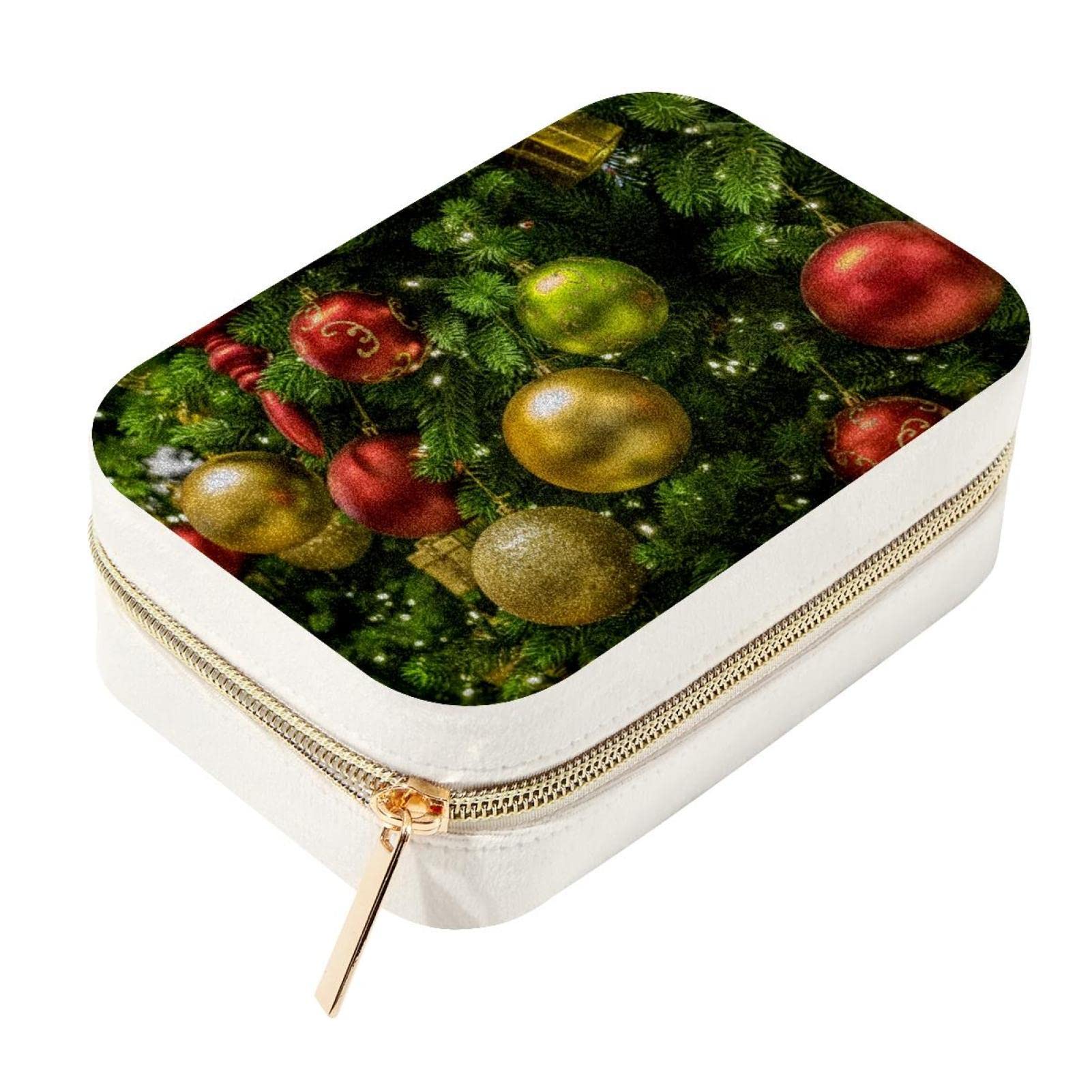 Boîte à bijoux en velours voyage coffret compact Noël