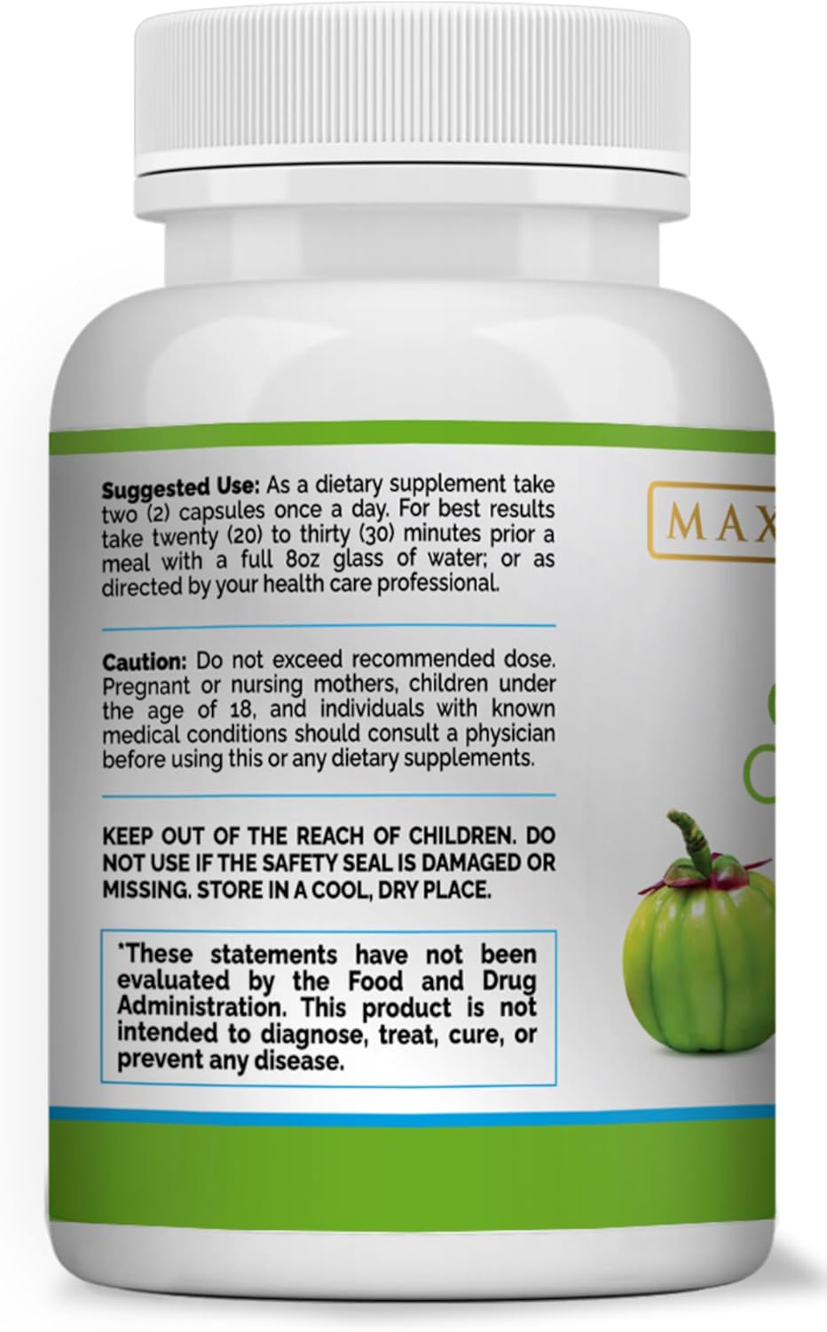 Maximum Slim 100% Pure Garcinia Cambogia Supplement - HCA Extract - Weight Support Formula for Men & Women - Non-GMO, Gluten Free - 60 Capsules - Image 5