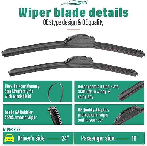 Vista 111 de 26" 20" 16" Windshield Wiper Blades Replacement for Dodge Grand Caravan 2008-2020 / Chrysler Town & Country 2008-2016 Premium All Weather Front Rear