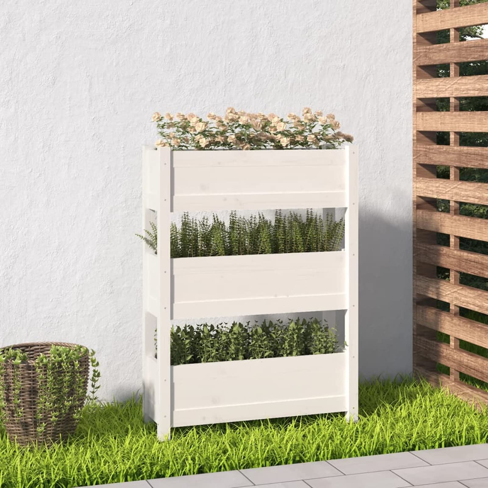 Jardinière sur pieds en pin ZEYUAN pour jardiner sans mal de dos sur la terrasse