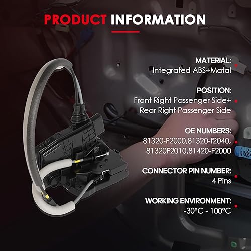 Miniatura 8 de CCIYU Front Left Driver Side Door Lock Actuator Compatible For Hyundai Sonata 2011 12 13 14 2015 Front Left LH Driver Side Door Lock Latch Actuator