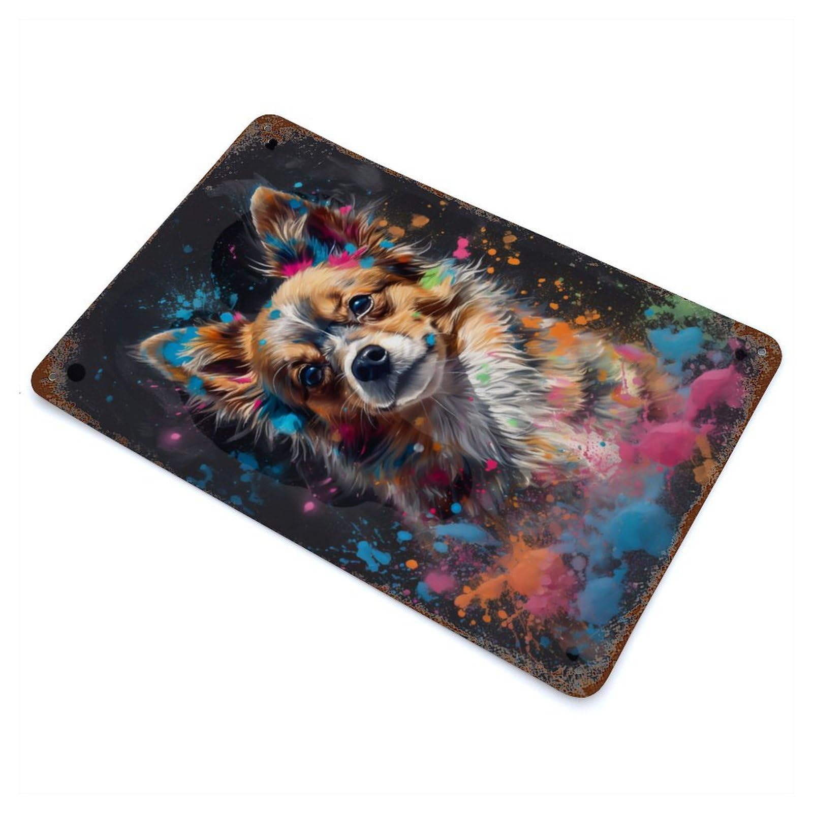 Pomchi Painting 11.8"x7.9" Decorative Tin Sign, Retro Wall Decor for Bistro, Counter And Cafe Decor