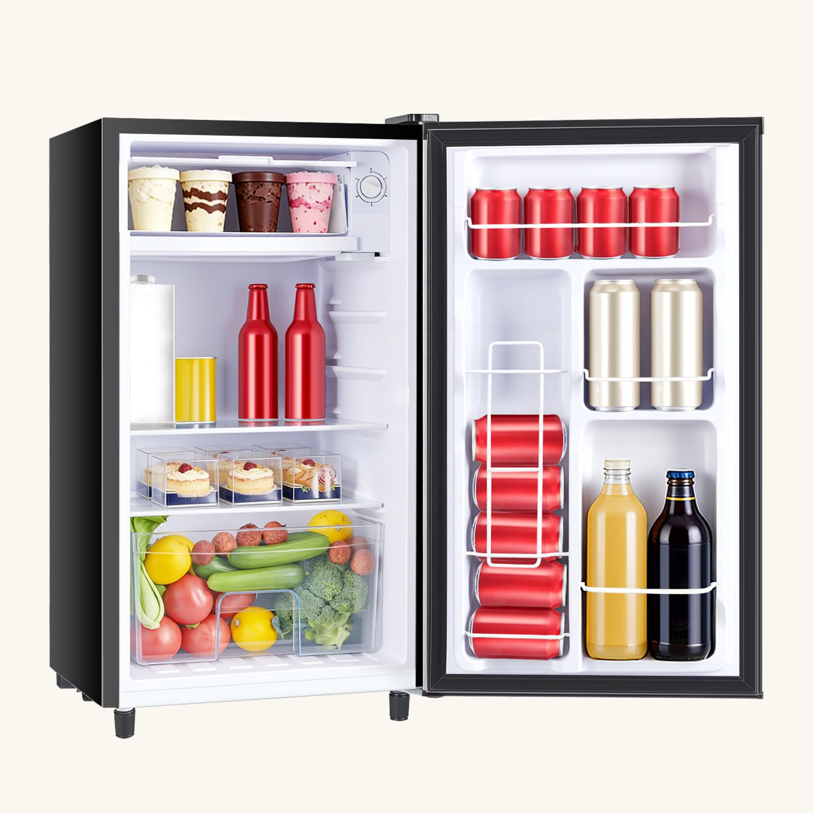 Sweetcrispy 3.2 Cu.Ft Mini Fridge with