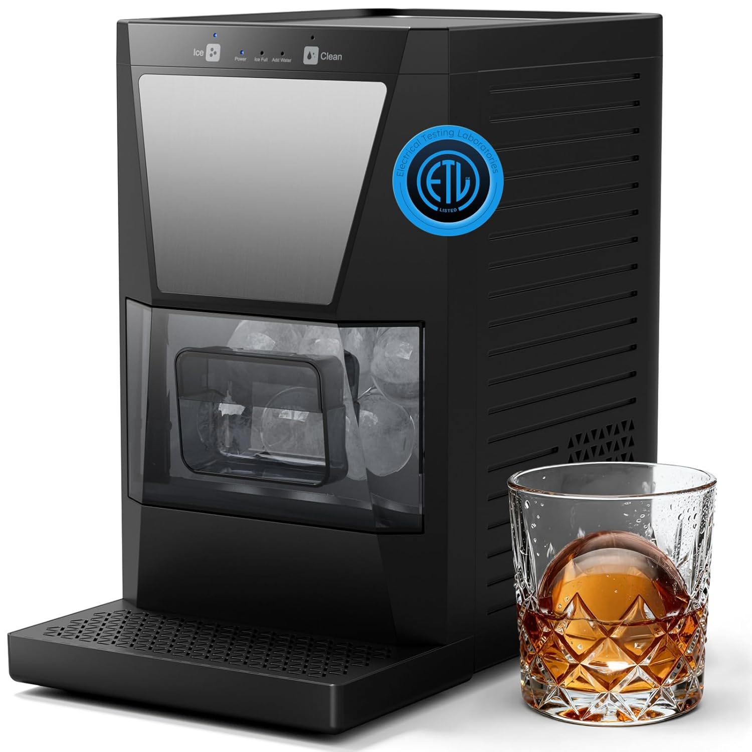 2'' Clear Ice Ball Maker Machine,100 PCS/Day,Sphere Ice Maker with Automatic Cleaning,Crystal-Clear & Slow-Melting Ice Spheres for Cocktails & Whiskey