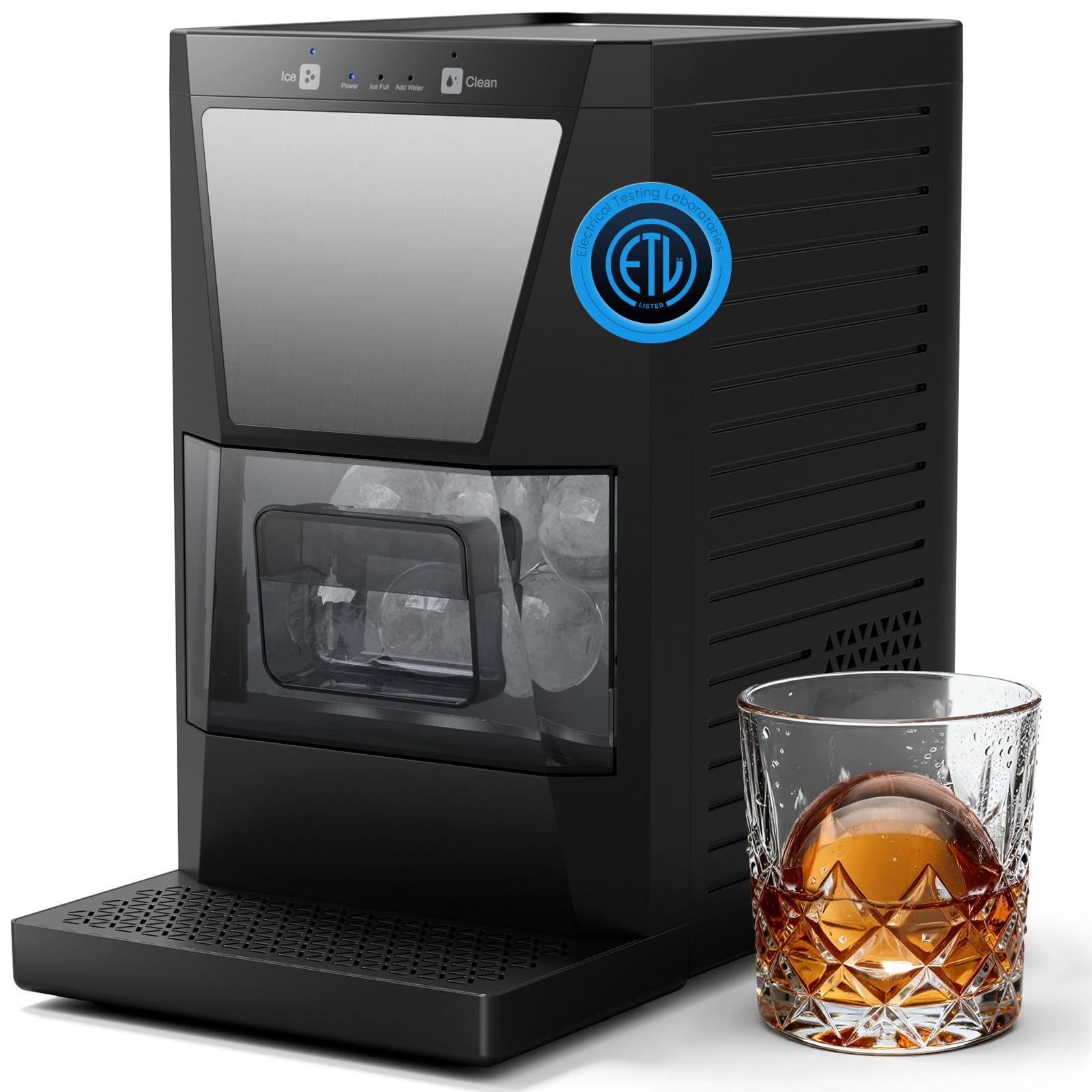 2'' Clear Ice Ball Maker Machine,150 PCS/Day,Sphere Ice Maker with Automatic Cleaning,Crystal-Clear & Slow-Melting Ice Spheres for Cocktails & Whiskey | Fridge.com