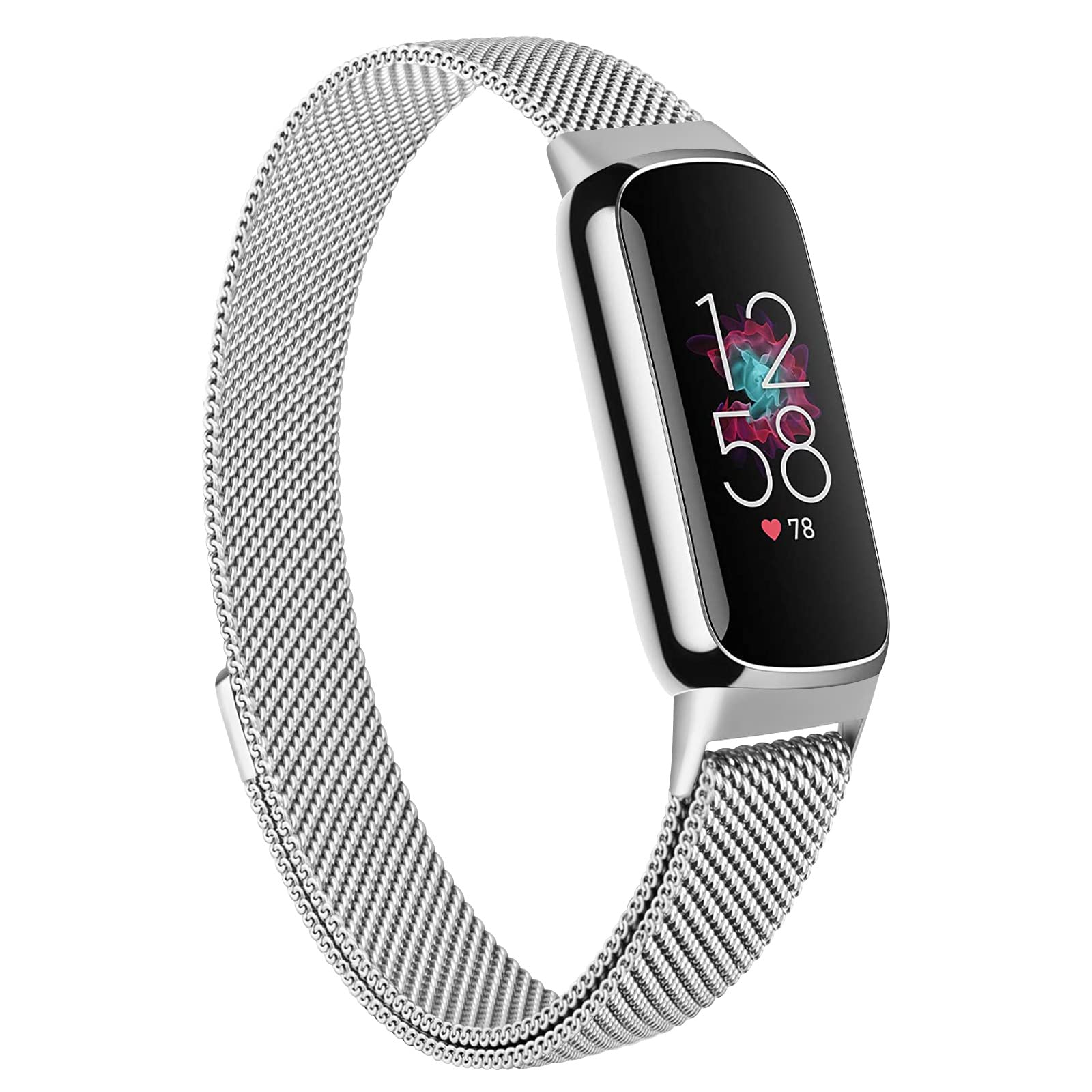 AK Metal Band Compatible with Fitbit Luxe Bands for Women Men, Stainless Steel Mesh Loop Replacement Bracelet Strap for Fitbit Luxe Health & Fitness