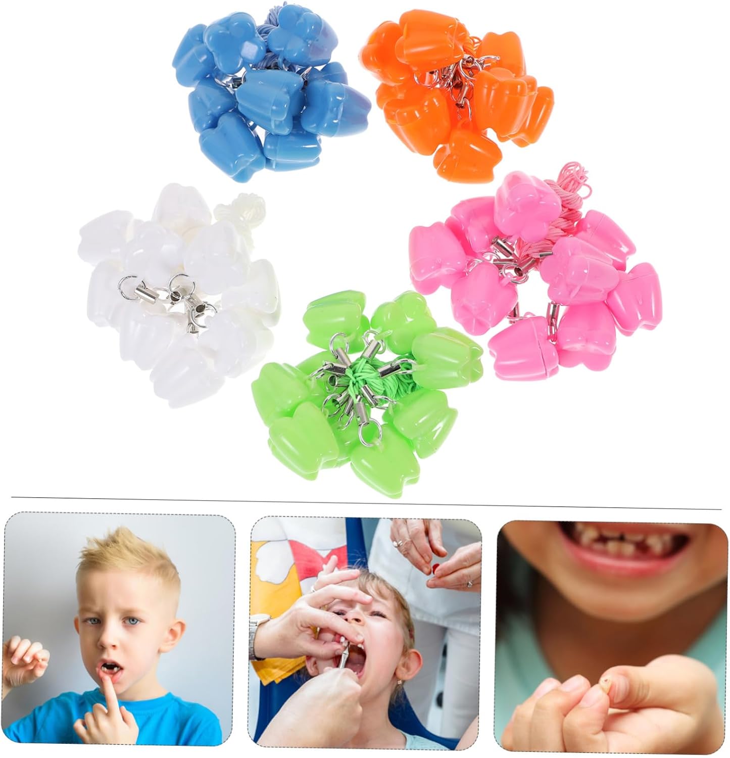 Milisten 50pcs Baby Teeth Keepsake Box Organizer for Kids Tooth Storage Holder Lid Cute Design Keepsake for Boys and Girls Random Color