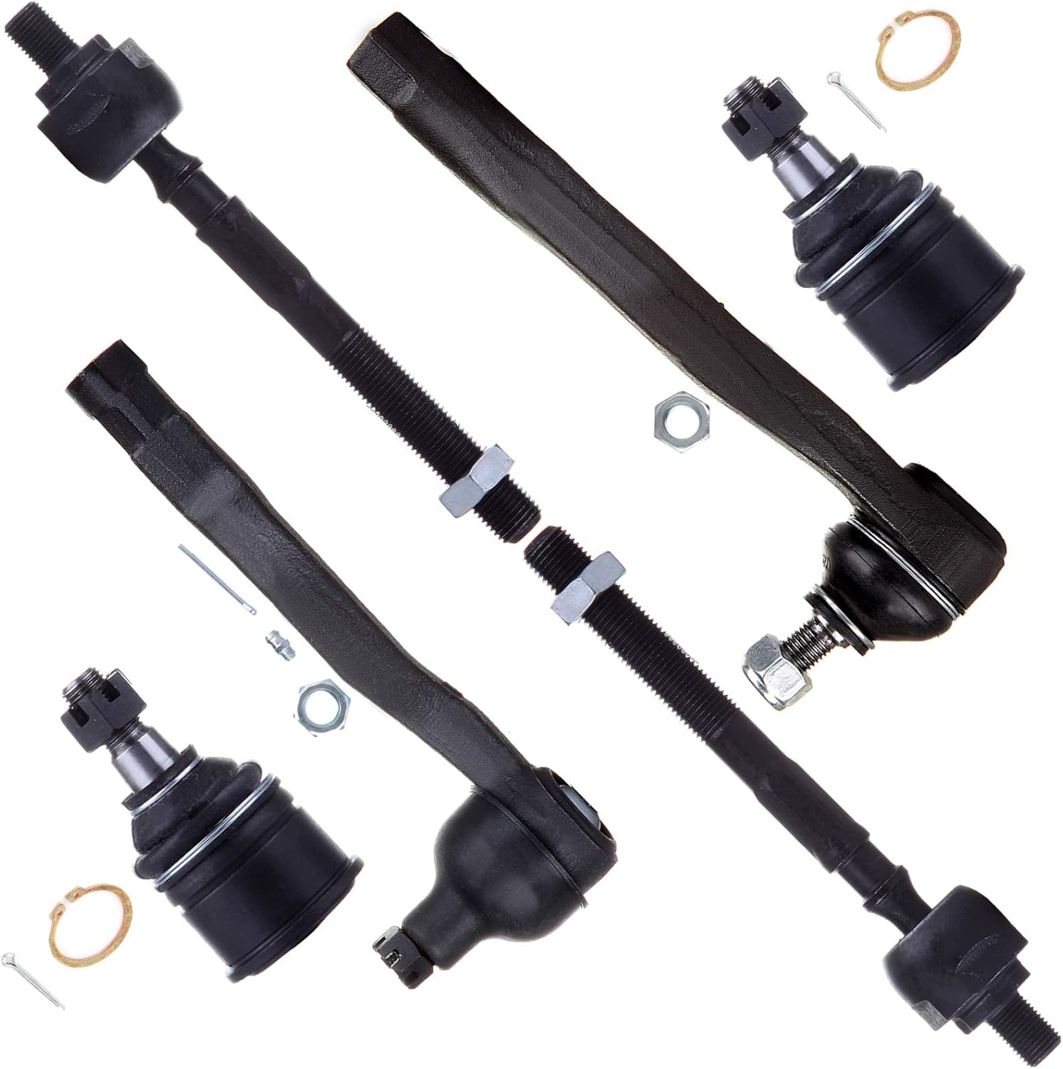 SCITOO 6pcs Front Suspension Kit Inner Outer Tie Rod End Lower Ball Joint Replacement For 1996-2000 For Honda Civic