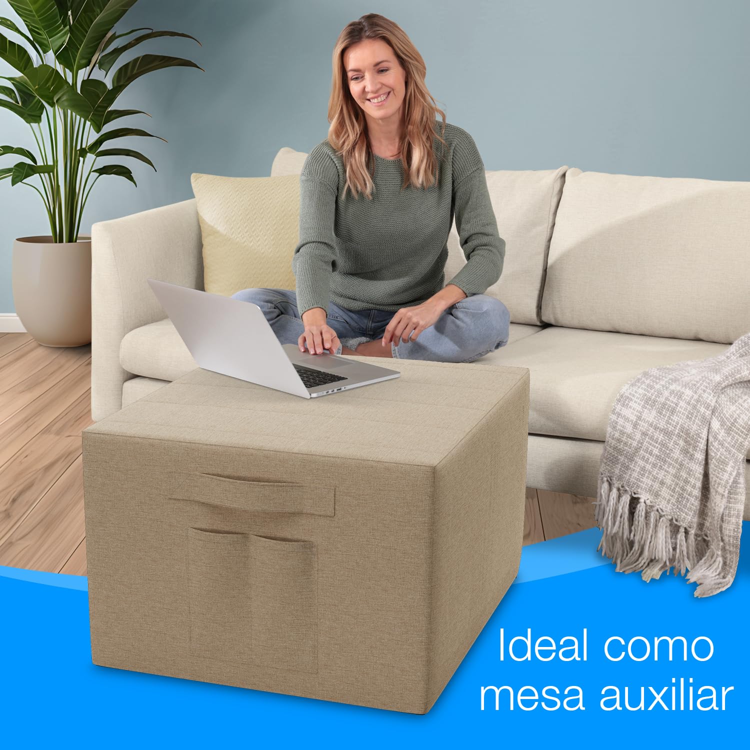 ELONEO Funda para Colchón Plegable - 90x200x15 cm, Funda Protectora con Bolsillos Laterales para Cama Plegable, Asiento y Pouf, Lavable, Diseño Moderno Crema