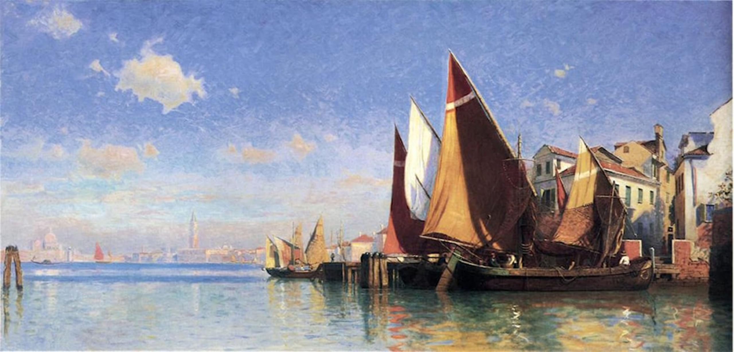 ARTXLXXBN Famous Print Painting Colorful Art Print Venice I by William Haseltine Canvas Art Decorations for Home Decor 60x90cm