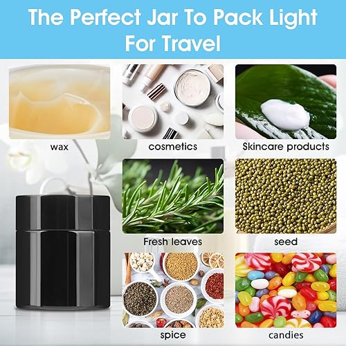 Miniatura 4 de 12 frascos de vidrio pequeños con protección UV de 0.35 onzas con tapas, reutilizables, 0.3 fl oz, botella de vidrio negra para alimentos, mini