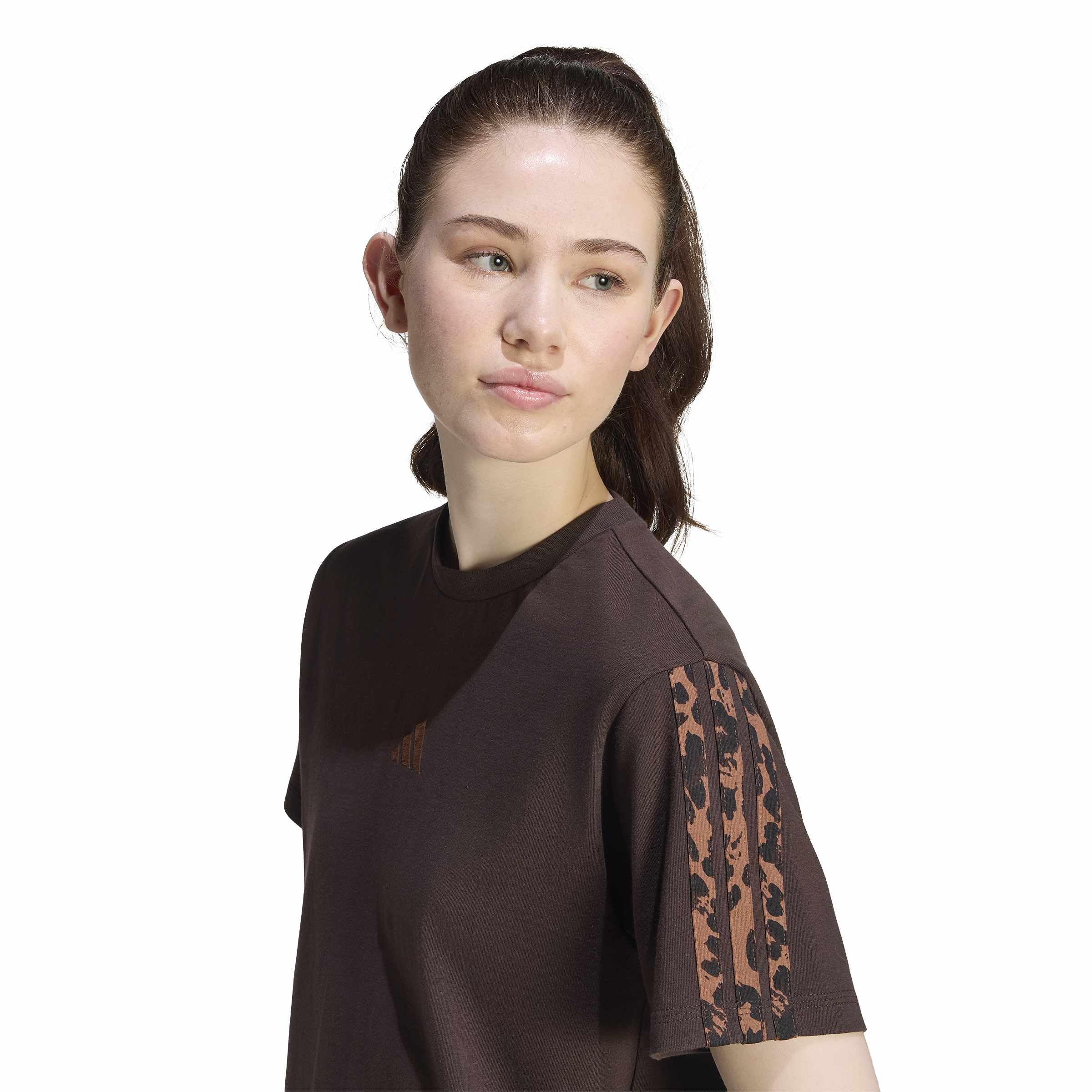 Adidas Damen Seasonal Essentials Animal Print 3-Stripes T-Shirt T-Shirt (1er Pack)