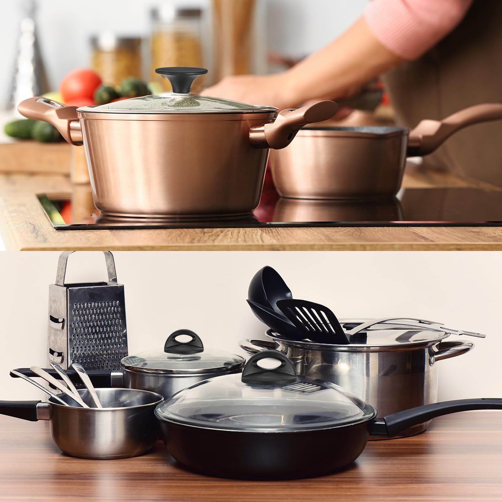 Amazon.co.jp: uxcell 鍋蓋上部交換ノブ ユニバーサル 耐熱性