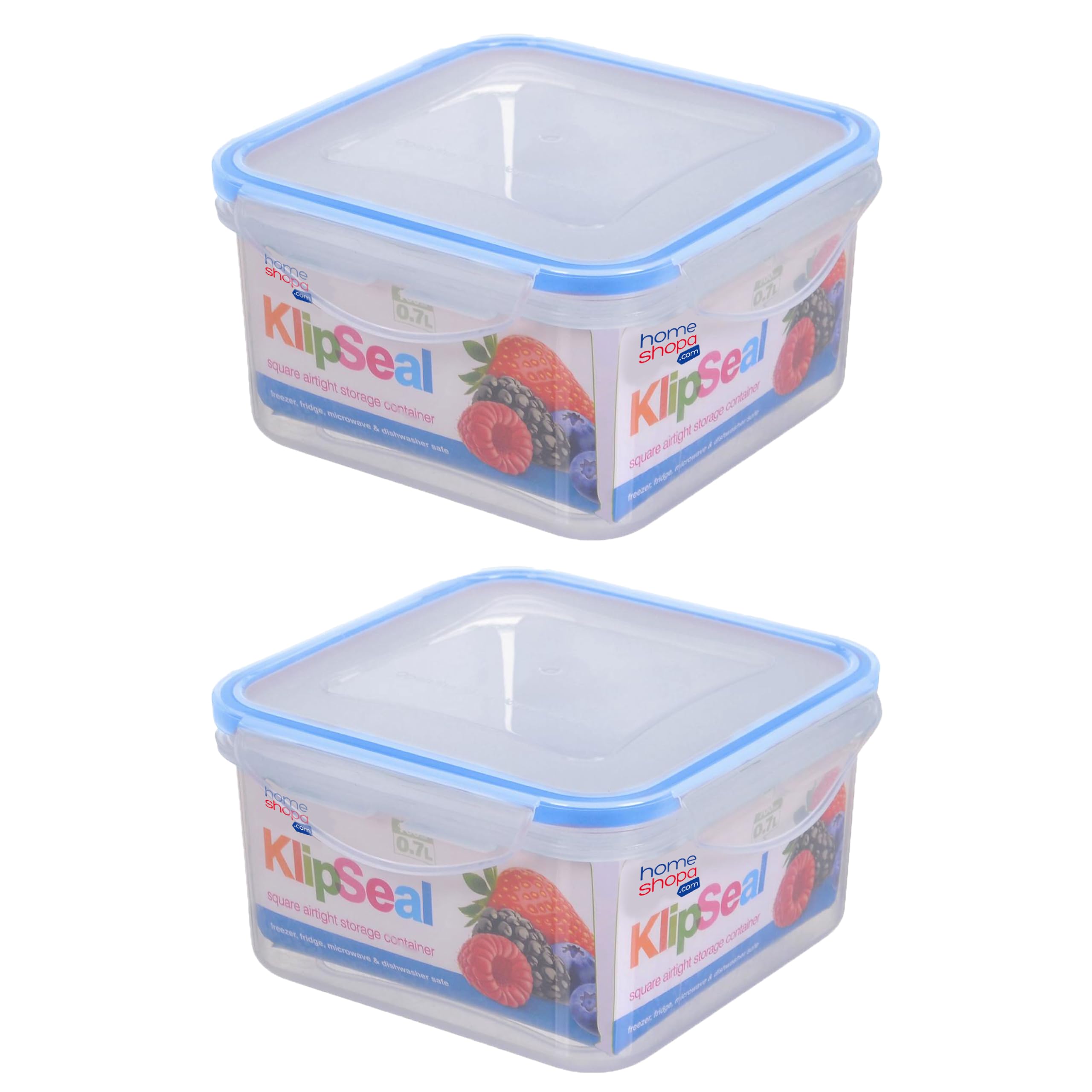 Homeshopa.com Pack 2 Homeshopa Plastic Airtight Food Storage Container, 2 Pack 700Ml Square Leakproof Stackable Container With Clip-Lock Lid, Bpa Free Reusable Meal Prep Lunch Box, Microwave Freezer & Dishwasher Safe