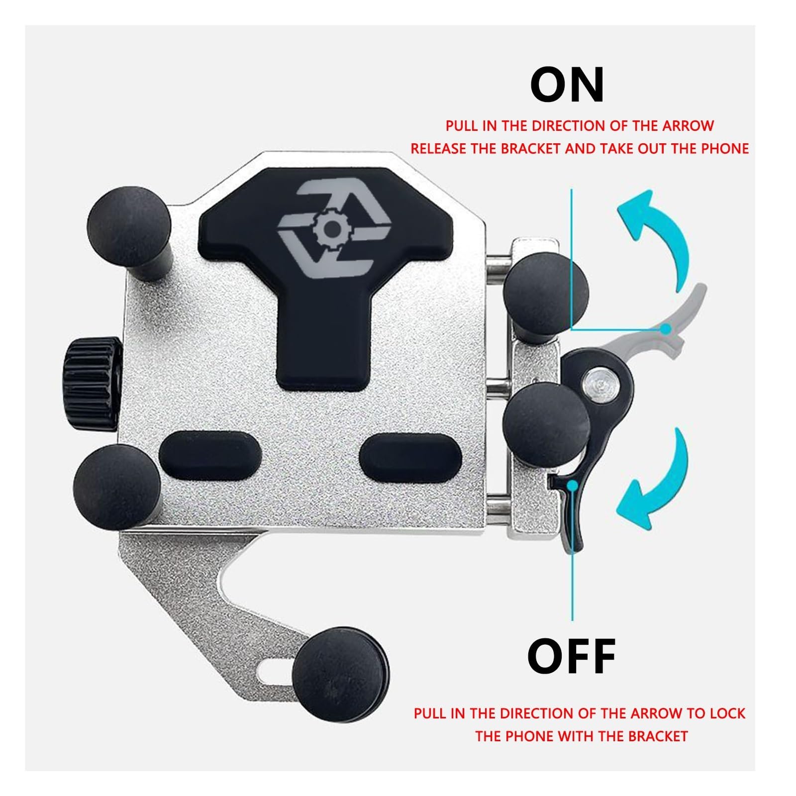 Suporte Telemóvel Moto Soporte Universal De Teléfono Aleación Que Absorbe Los Golpes Navegación para Manillar Bicicleta Y Motos, Ajustable Giratorio 360 ​​°