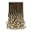 REECHO 20 1-pack 3/4 Ombre Full Head Curly Wave Clips in on Synthetic Hair Extensions HE008 Hair pieces for Women 5 Clips 4.5 Oz Per Piece - Ombre Light Brown to Dirty Blonde