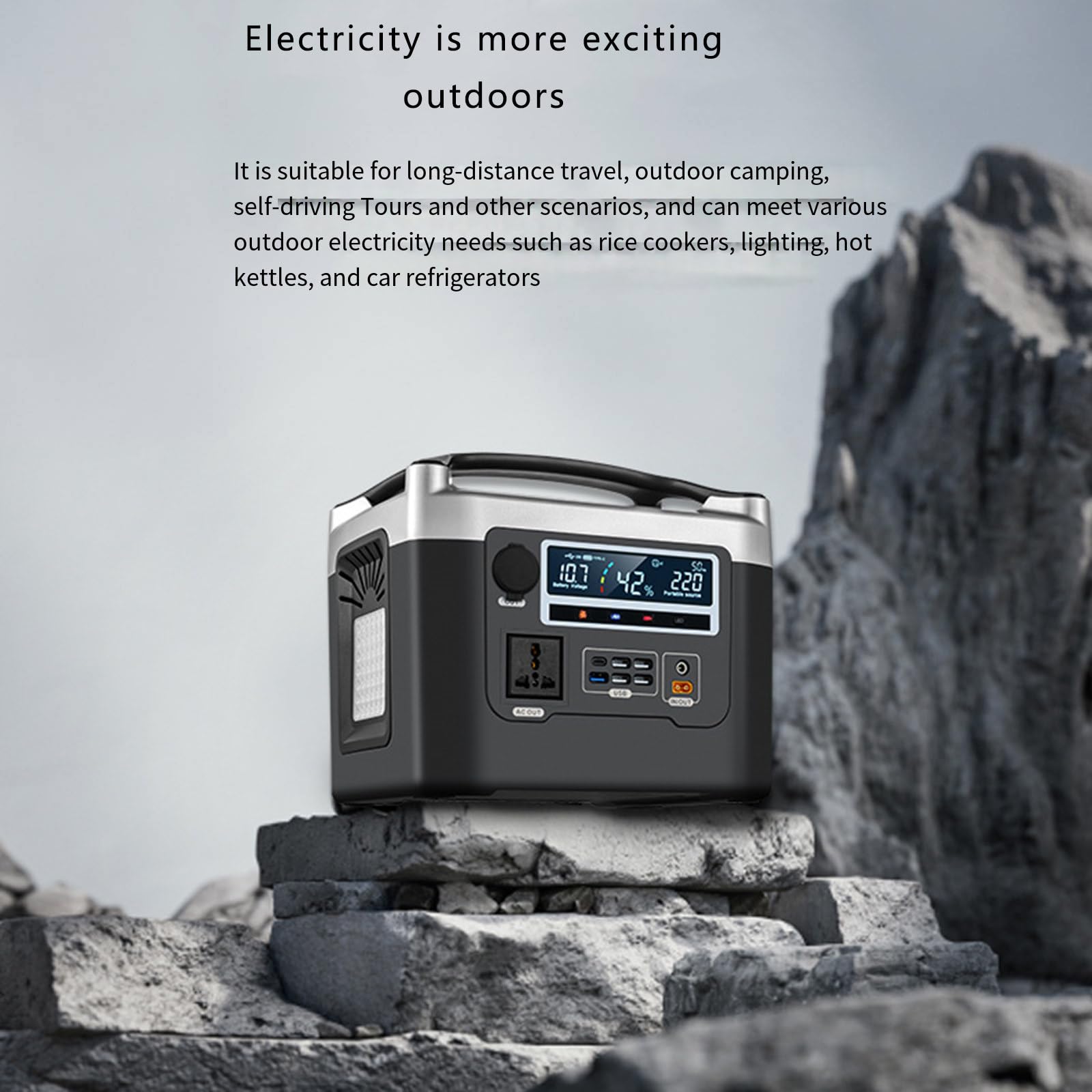 Alimentatore Mobile da 220 V, Batteria Esterna Portatile, Grande capacità, autoguida, Veicolo di Emergenza, casa, 800 W