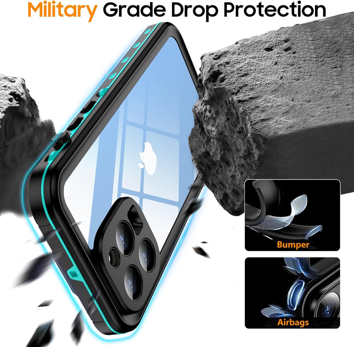 for iPhone 13 Pro Max Case Waterproof [Built-in Camera Lens & Screen Protector] [Full Body Protection] [IP68 Waterproof] Shockproof Phone Case for iPhone 13 Pro Max 6.7" Blue