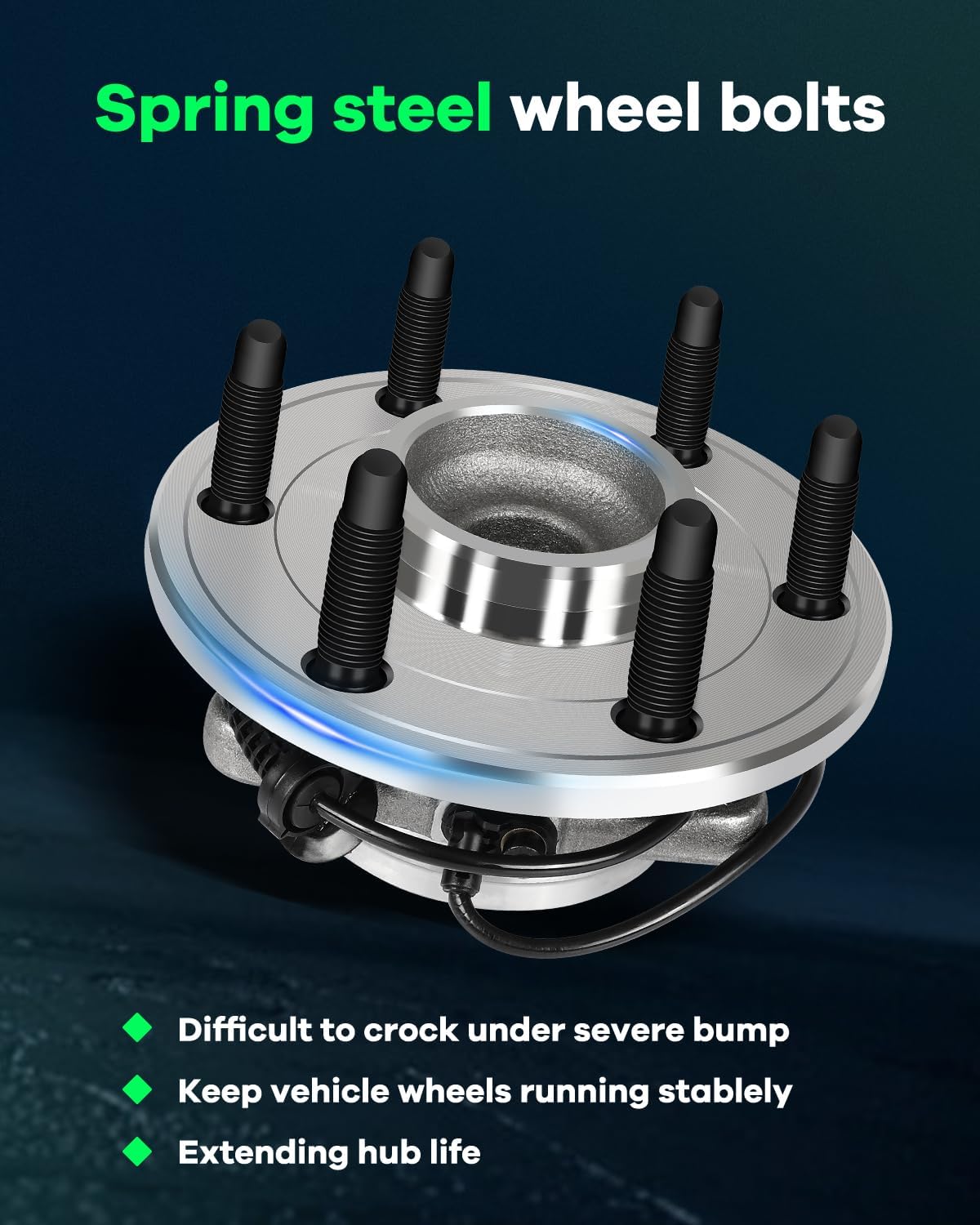 SCITOO 515097 Wheel Hub Wheel Bearing Assembly Front Compatible For Chevy Silverado 1500 Suburban 1500 For Cadillac Escalade ESV For Chevy Avalanche 2007-2014 For Cadillac Escalade For GMC Yukon 5