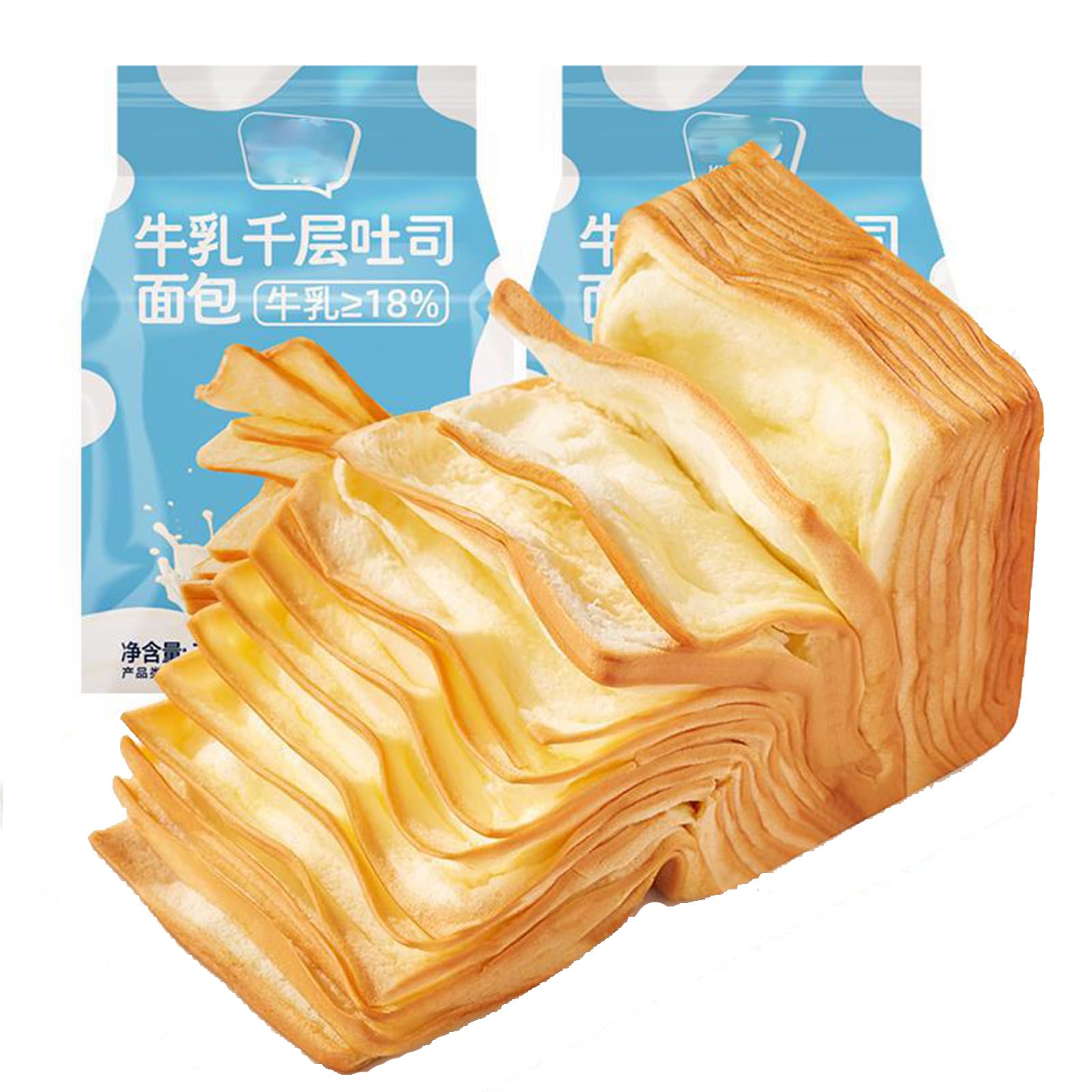 밀푀유 빵 우유 저당 빵 뉴질랜드 밀푀유 빵 프리미엄 빵 생빵 냉동빵 2.6 OZ (75 G) X 2봉 뉴질랜드산 무염 앵커버터 밀크맛