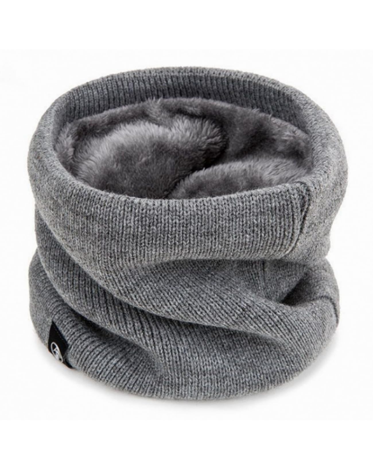 atnayo Neck Warmer, Fleece-Lined Thickened Neck Gaiter for Men Women Winter Thermal (Grey)