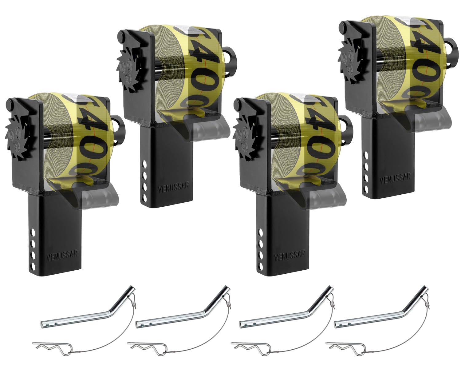 upgrade trailer stake pocket winch, pack of 4 heavy duty stake pocket winch 16200 lbs capacity and 5400 lbs load limit for flatbed trailer trucks winches(strap not included)