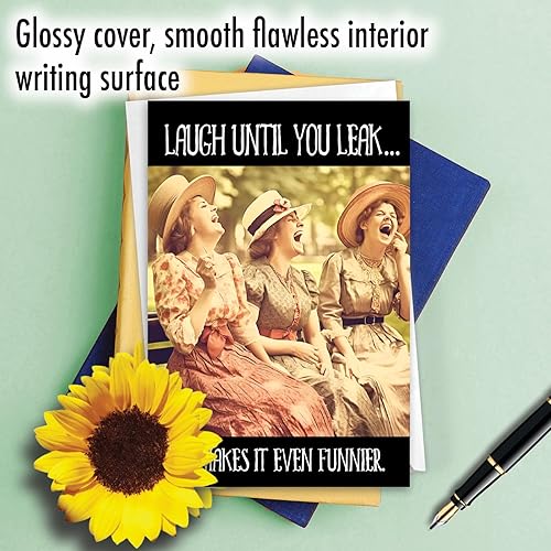 Miniatura 5 de NobleWorks Laugh Until You Leak C10065BDG Tarjeta de felicitación de cumpleaños humorística con sobre de 5 x 7 pulgadas (1 tarjeta)